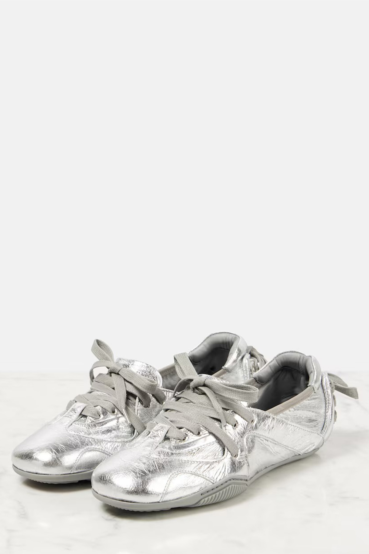 Metallic Leather Flats 