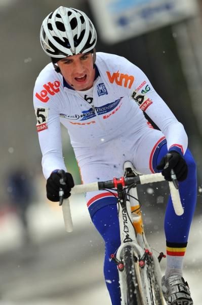 Vincent Baestaens in action in the snow.