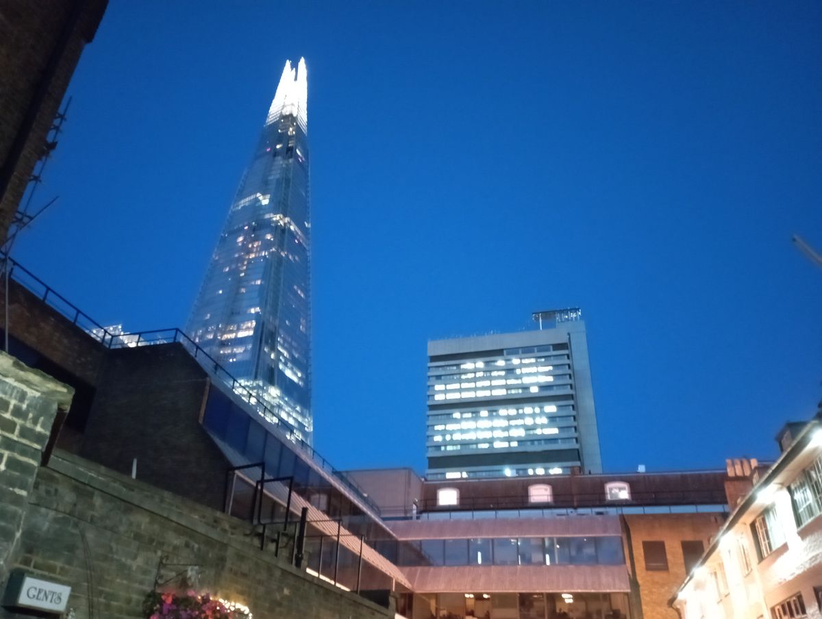 A Redmi 10 camera sample showing a city at night