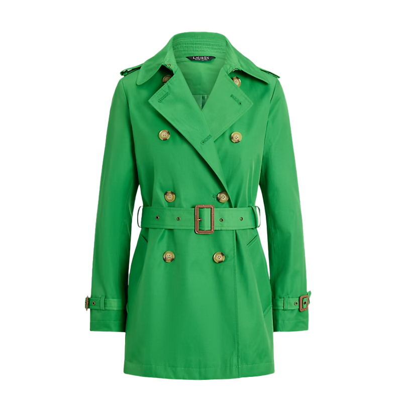 Ralph Lauren short trench coat, green