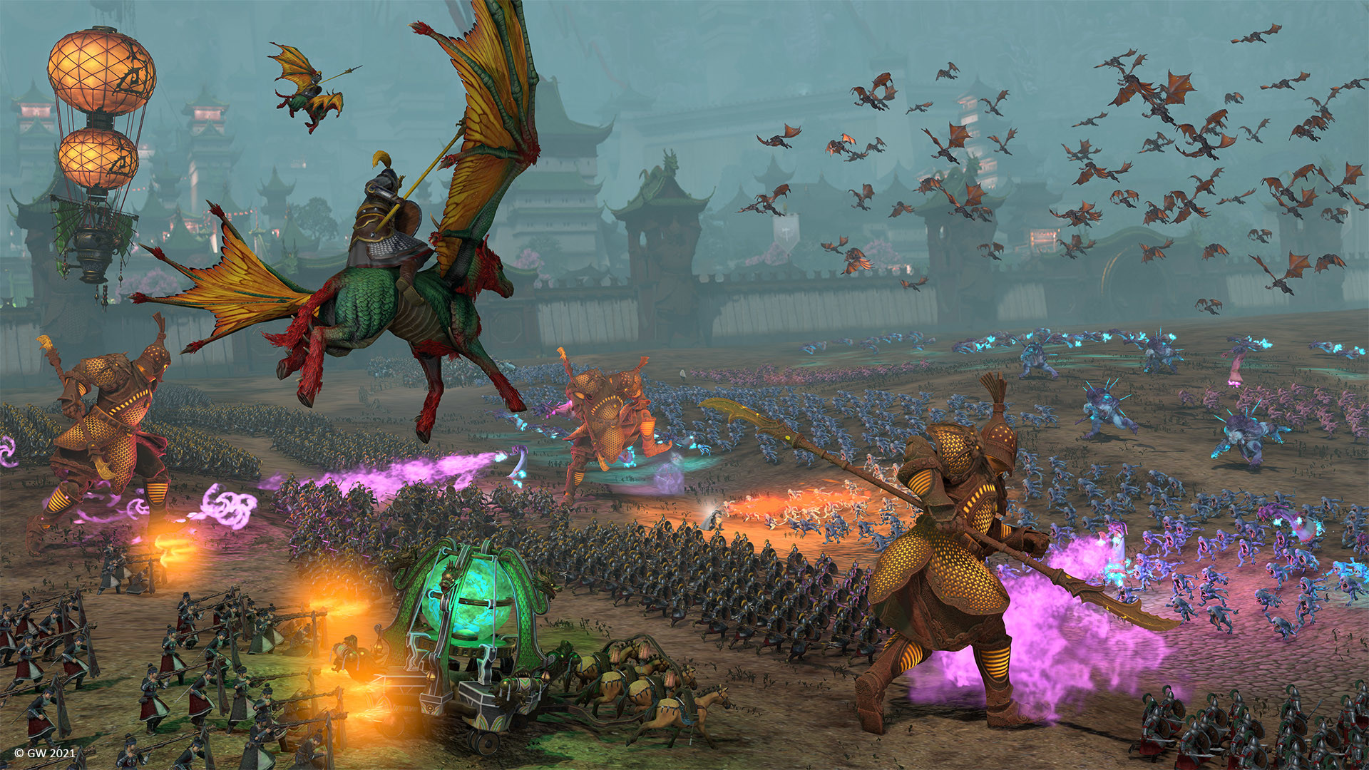 A huge battle in Total War: Warhammer 3