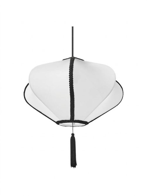 White Nylon Tassel Pendant Light