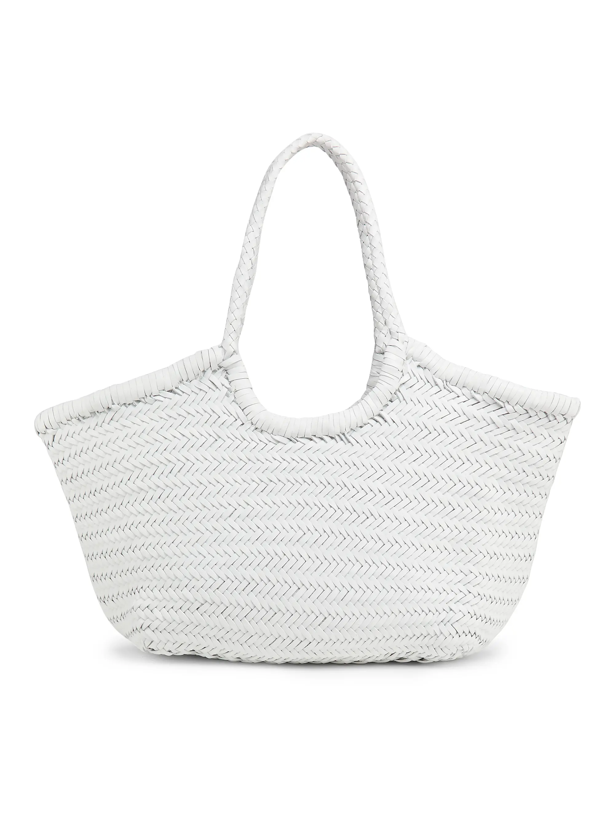 Nantucket Woven Leather Basket Bag