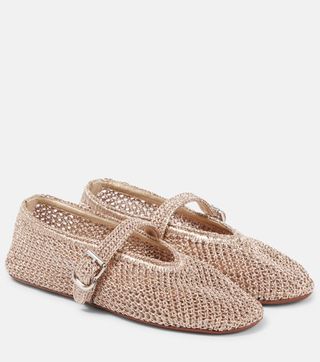 Metallic Mesh Ballet Flats