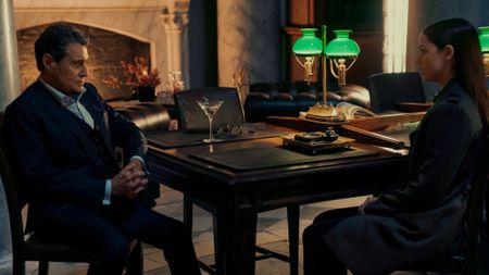 Ian McShane and Ana de Armas as Winston and Eve in Ballerina