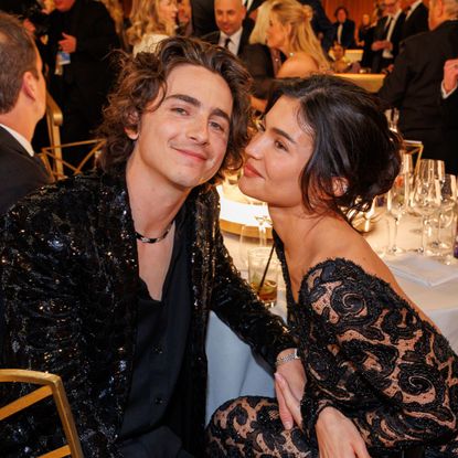 Timothée Chalamet and Kylie Jenner attend the 81st Golden Globe Awards
