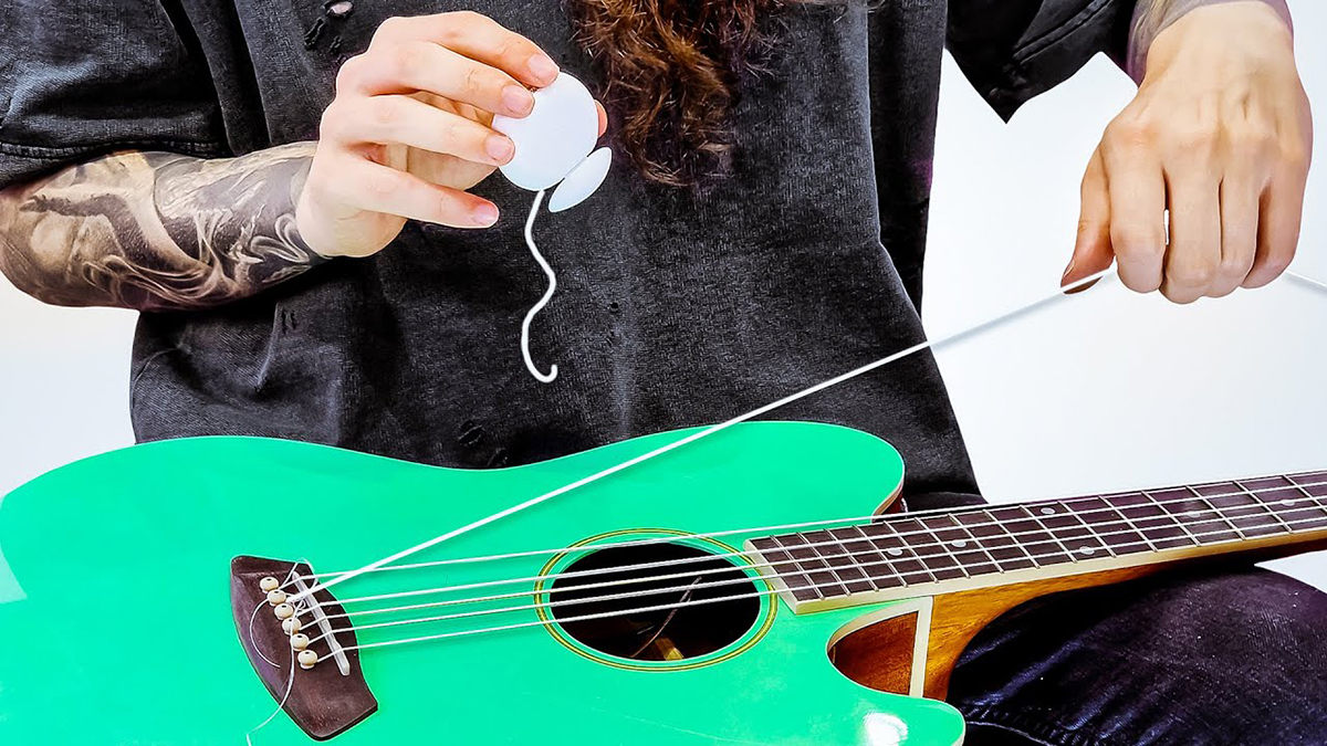 Dental floss as guitar strings It works but only just Guitar