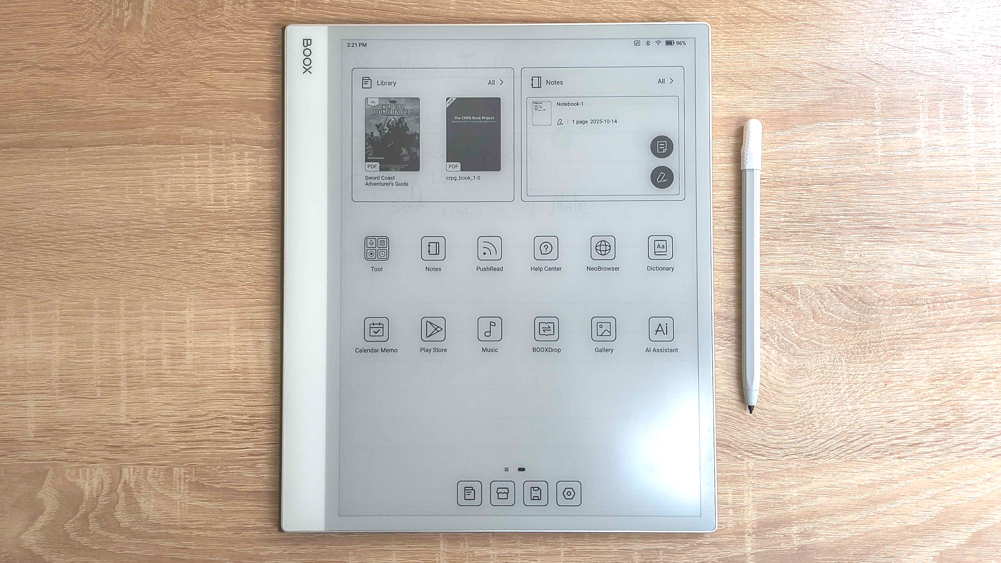 Boox Note Max review unit in action