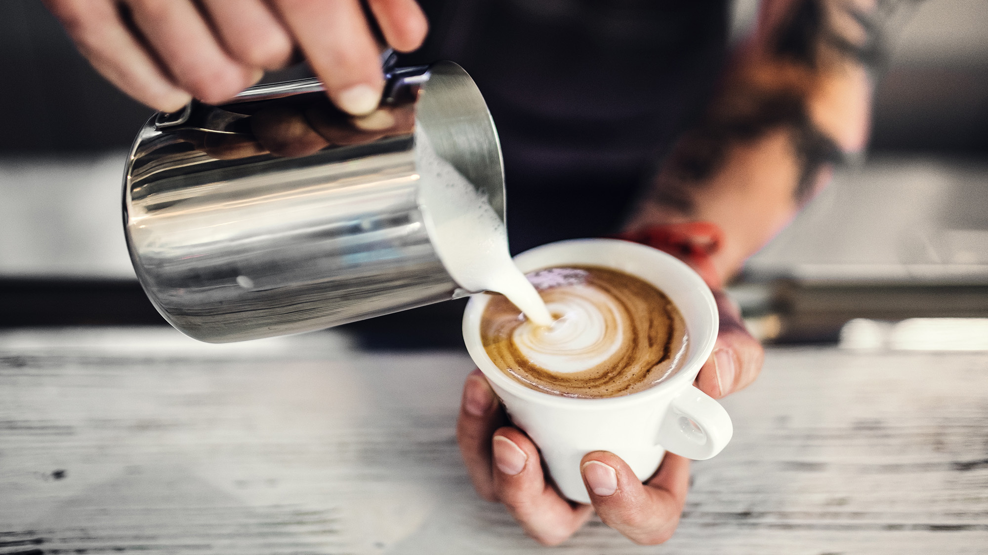 making latte