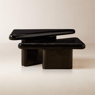 2-piece lacquered black coffee table