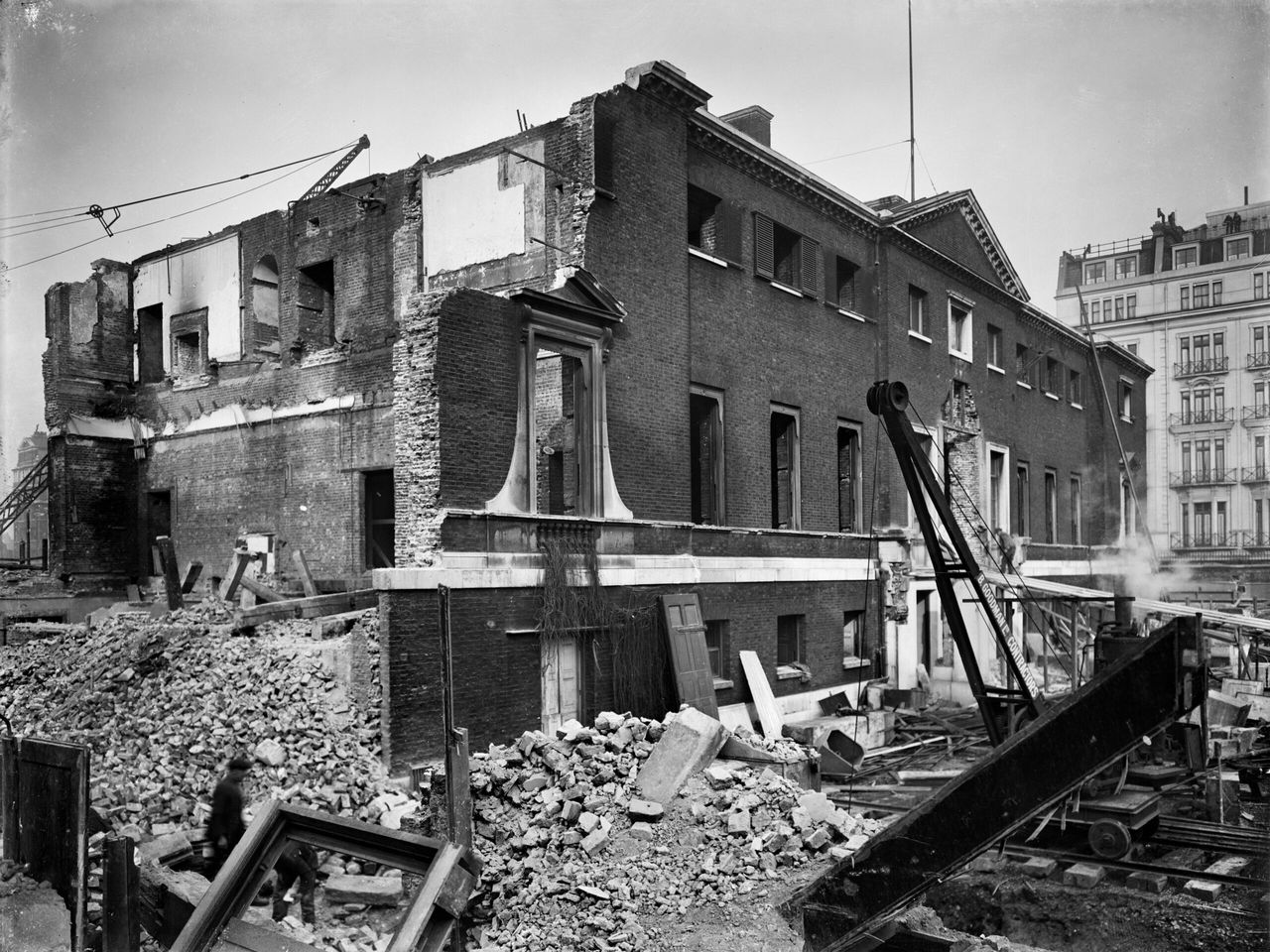 Devonshire House on Piccadilly in the heart of London was demolished a century ago, in 1924, and half a century before the V&amp;A exhibition that helped save many similar buildings. Photo: AJ Pound via Alamy.