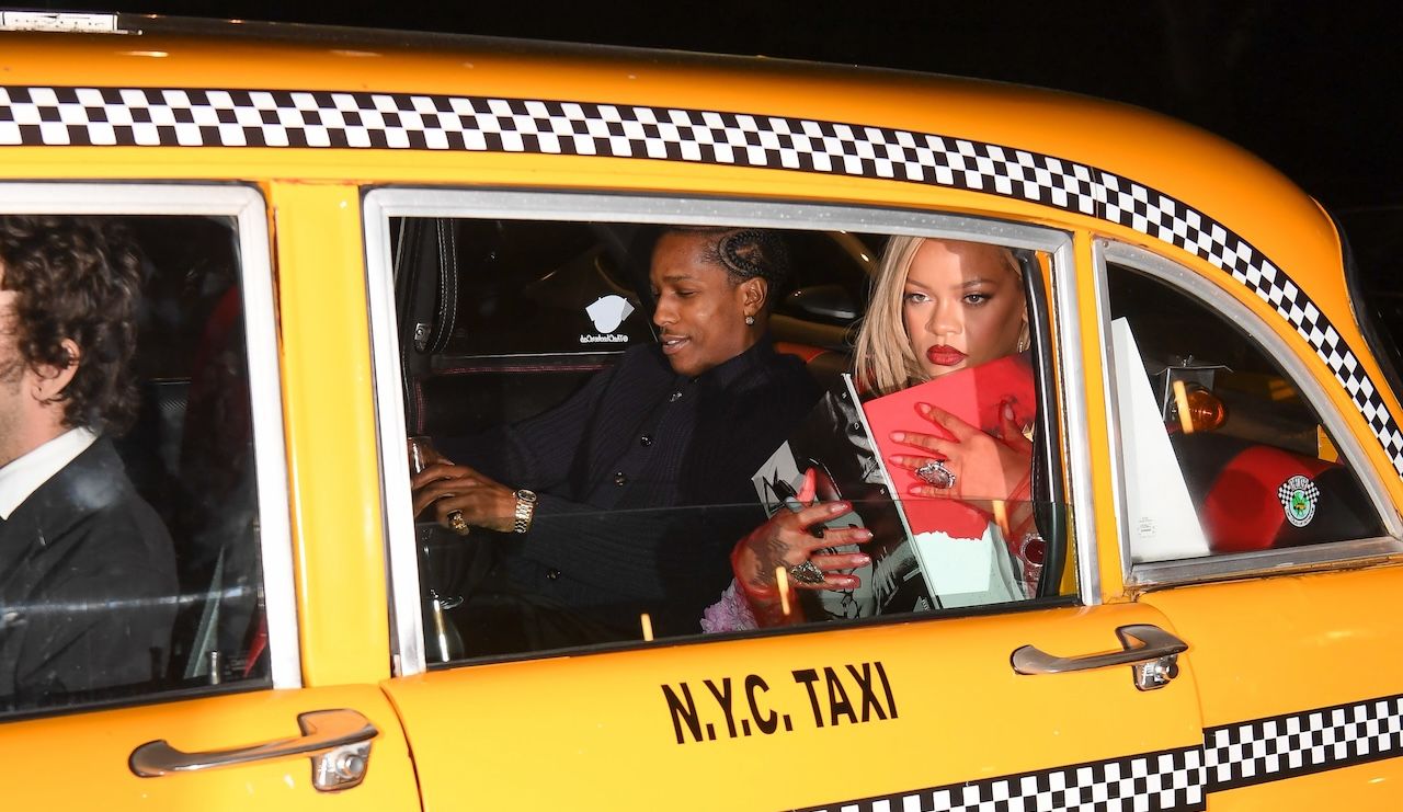 Rihanna out in New York City May 2024 riding in a cab