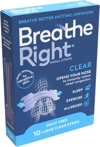 Breathe Right Clear Nasal Strips (10 pack in large)