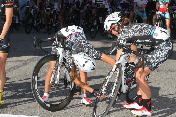 Her team decided to get that mechanical out of the way before the start
