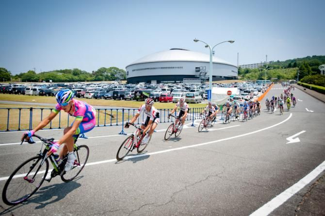 The view from stage 5, as riders passed the side of velodrome
