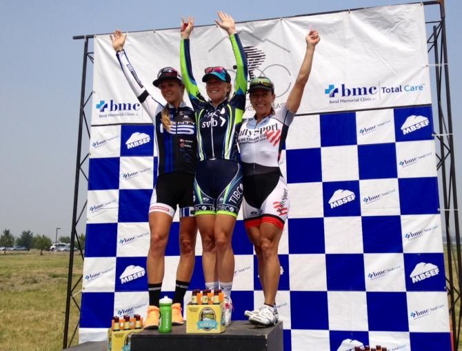 The women's stage two podium