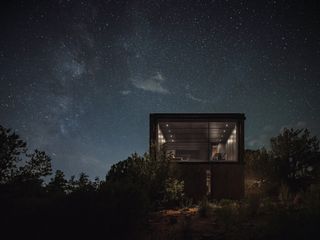 hero nighttime shot of Telescope House in arizona