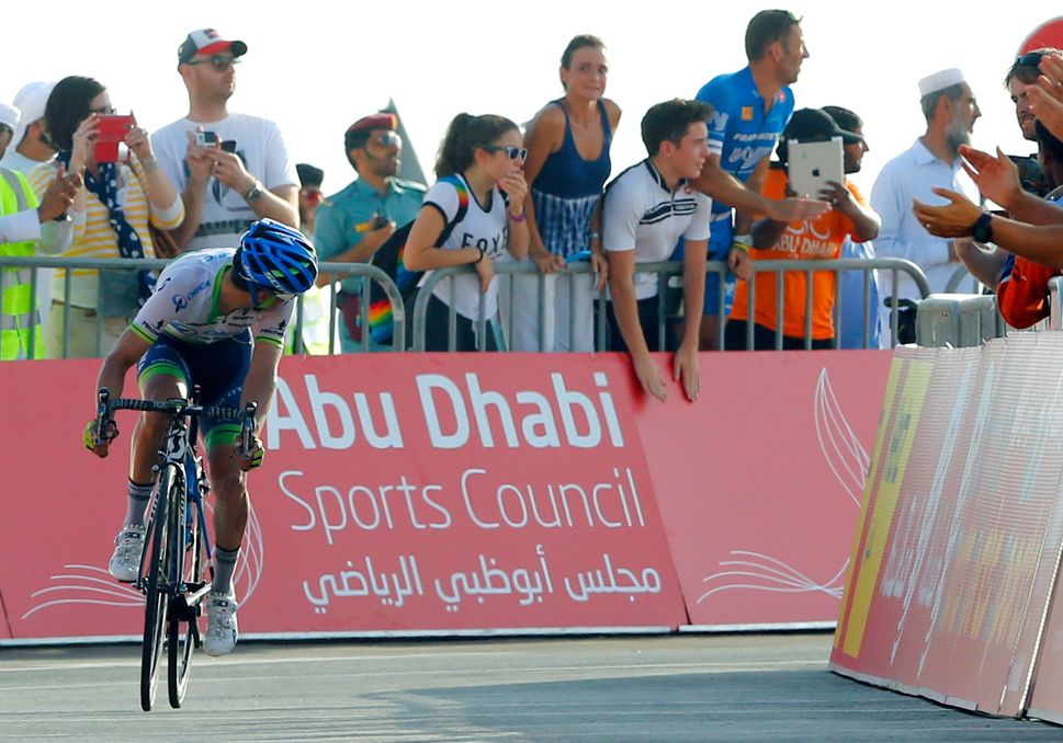Esteban Chaves (Orica - GreenEdge) takes stage 3 of the Abu Dhabi Tour