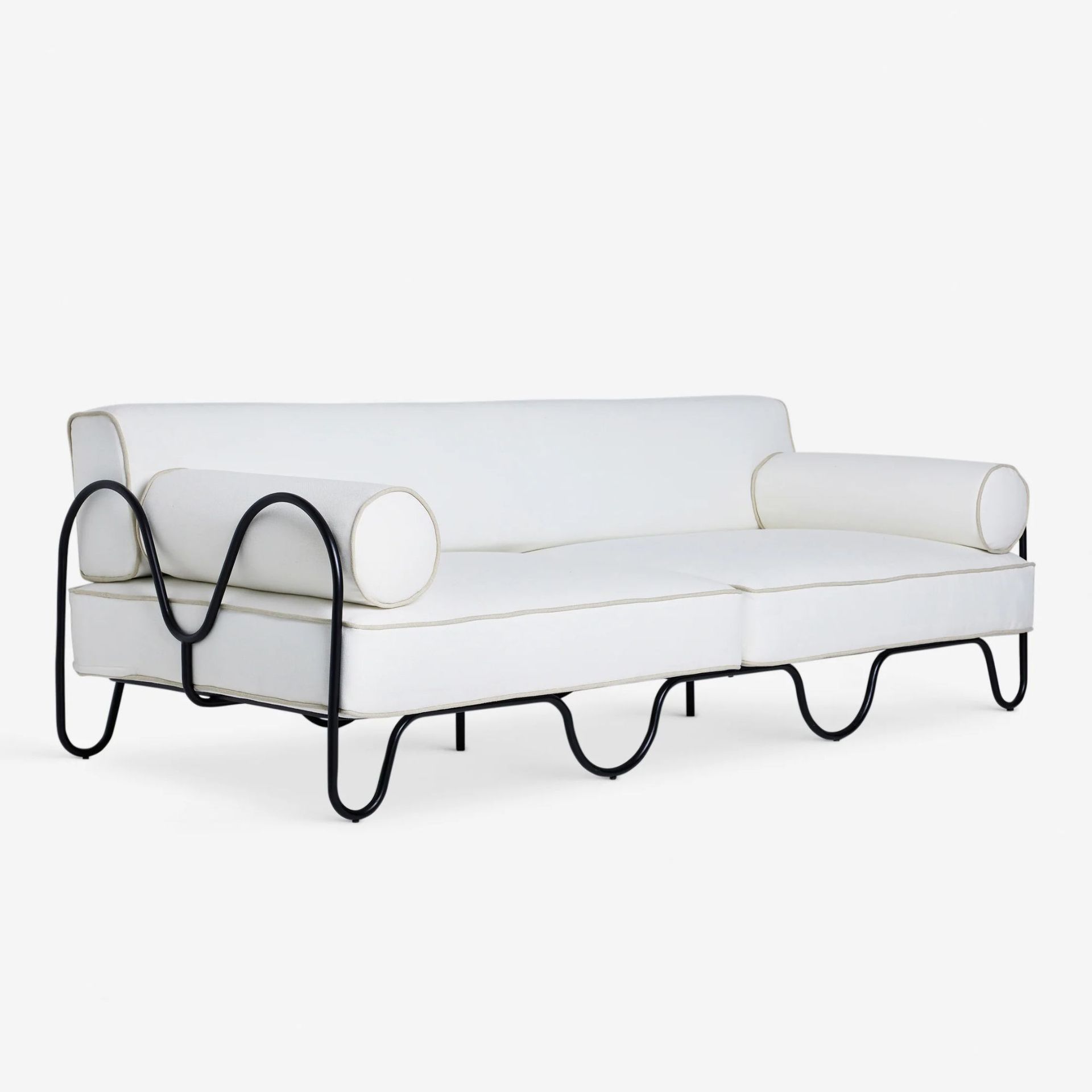lulu and georgia black metal outdoor sofa