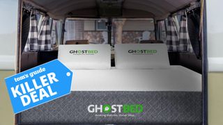 Ghostbed RV mattress with a Tom's Guide 'Killer Deal' badge overlaid