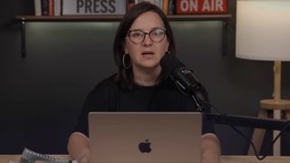 Bari Weiss speaks during a segment on The Free Press.