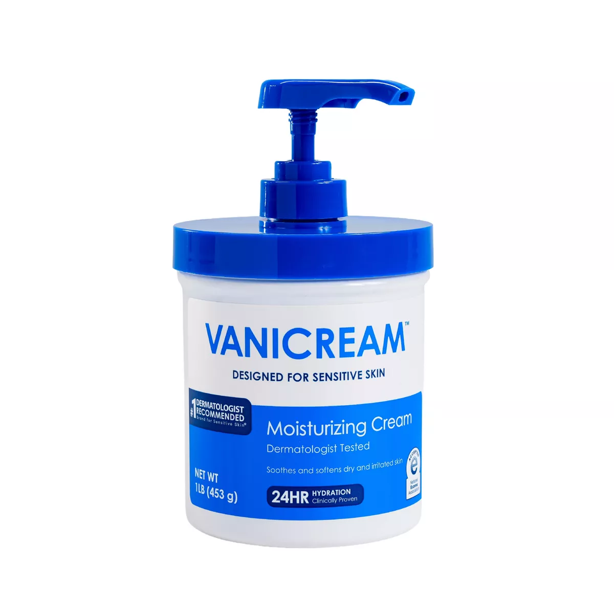 Vanicream Moisturizing Cream for Sensitive Skin With Pump - Unscented - 16oz: Hypoallergenic, Paraben-Free, Vegan