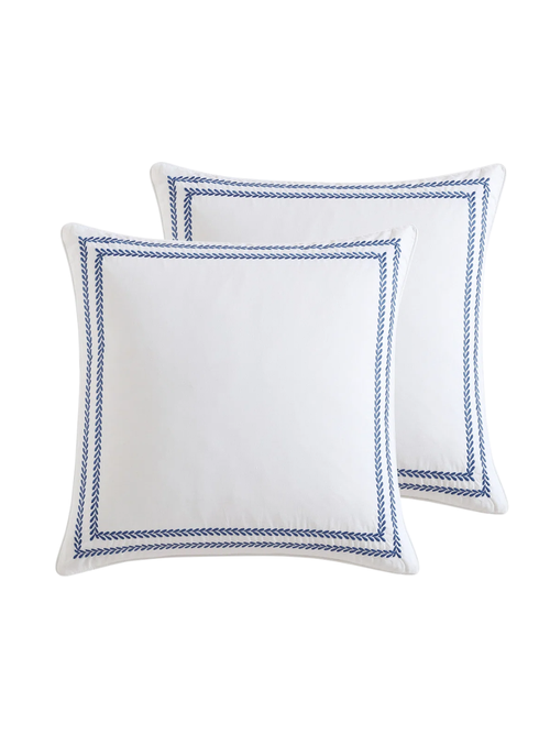 Stitched Vine 2-Piece European Sham Set 
