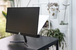 An Eazeye monitor sitting on a desk