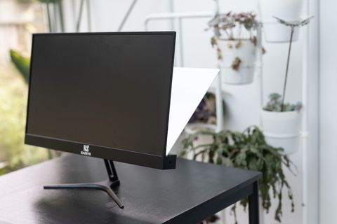 An Eazeye monitor sitting on a desk