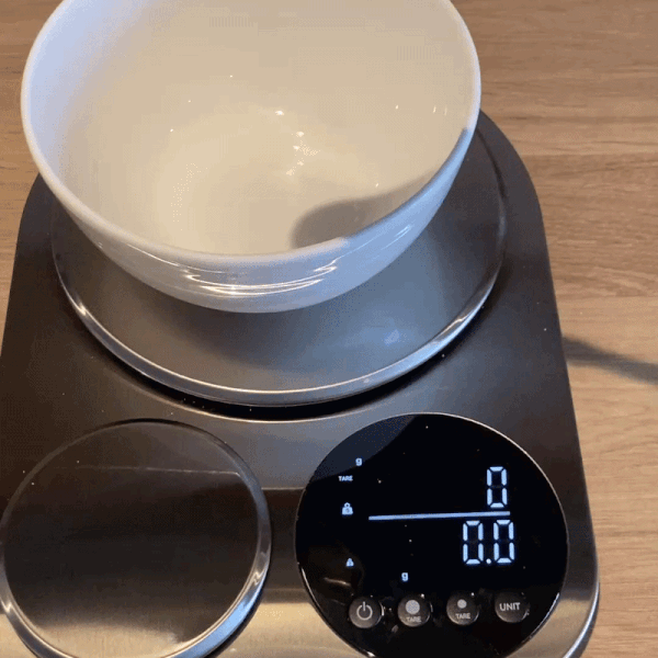 The Salter Dual Platform Scale in use by tester Linda Harrison