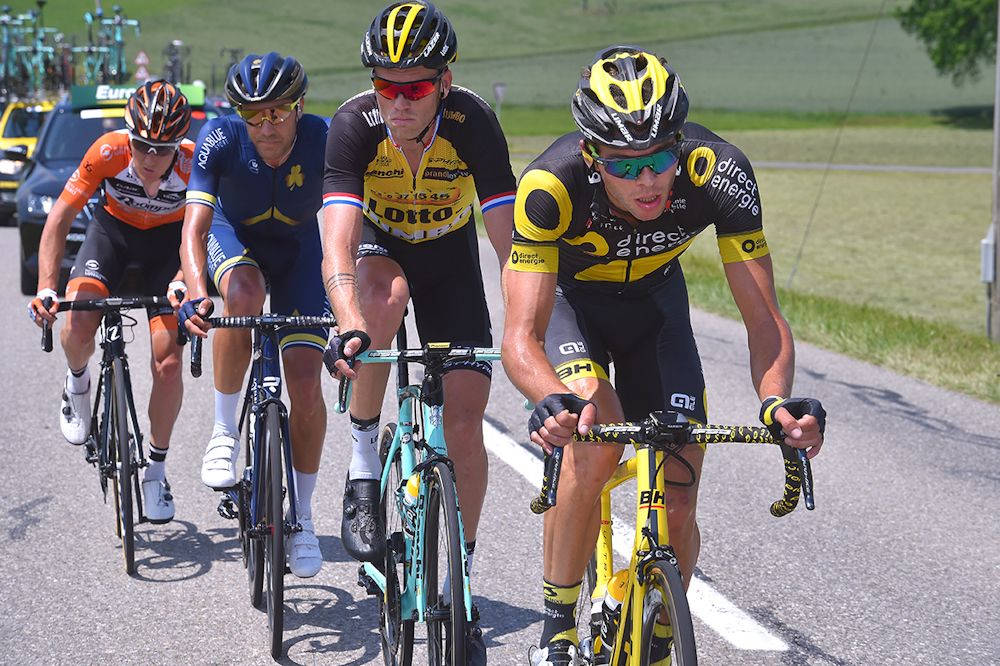 Antoine Duchesne in the breakaway during stage 4 at Tour de Suisse