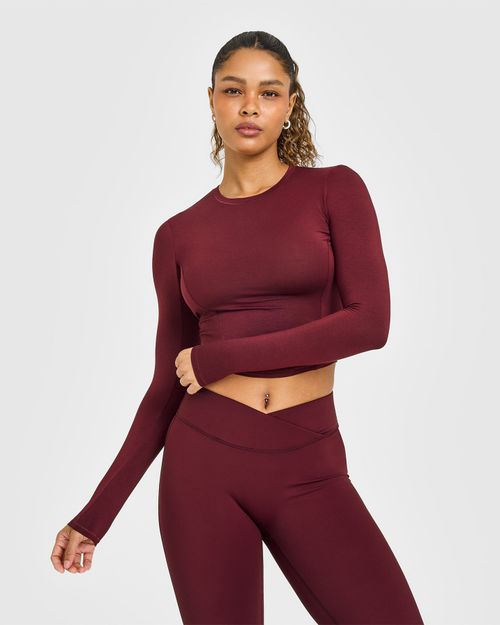 Mellow Soft Mid Long Sleeve Top | Rosewood