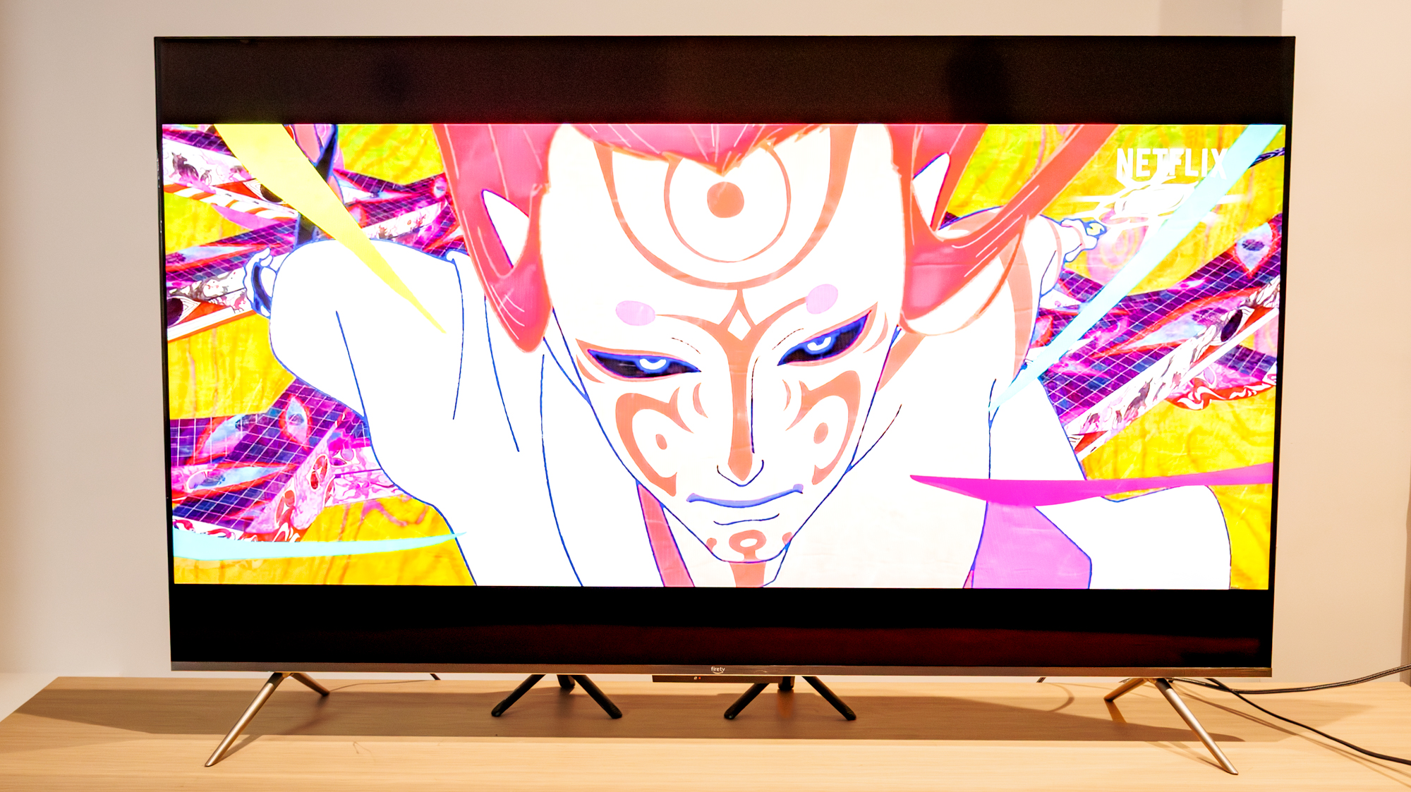 Amazon Fire TV Omni QLED Series TV (2025) on a table