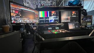 A control console for live event production from Black Magic Design. 