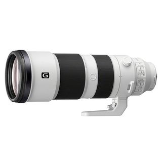 Sony FE 200-600mm telephoto lens on a white background