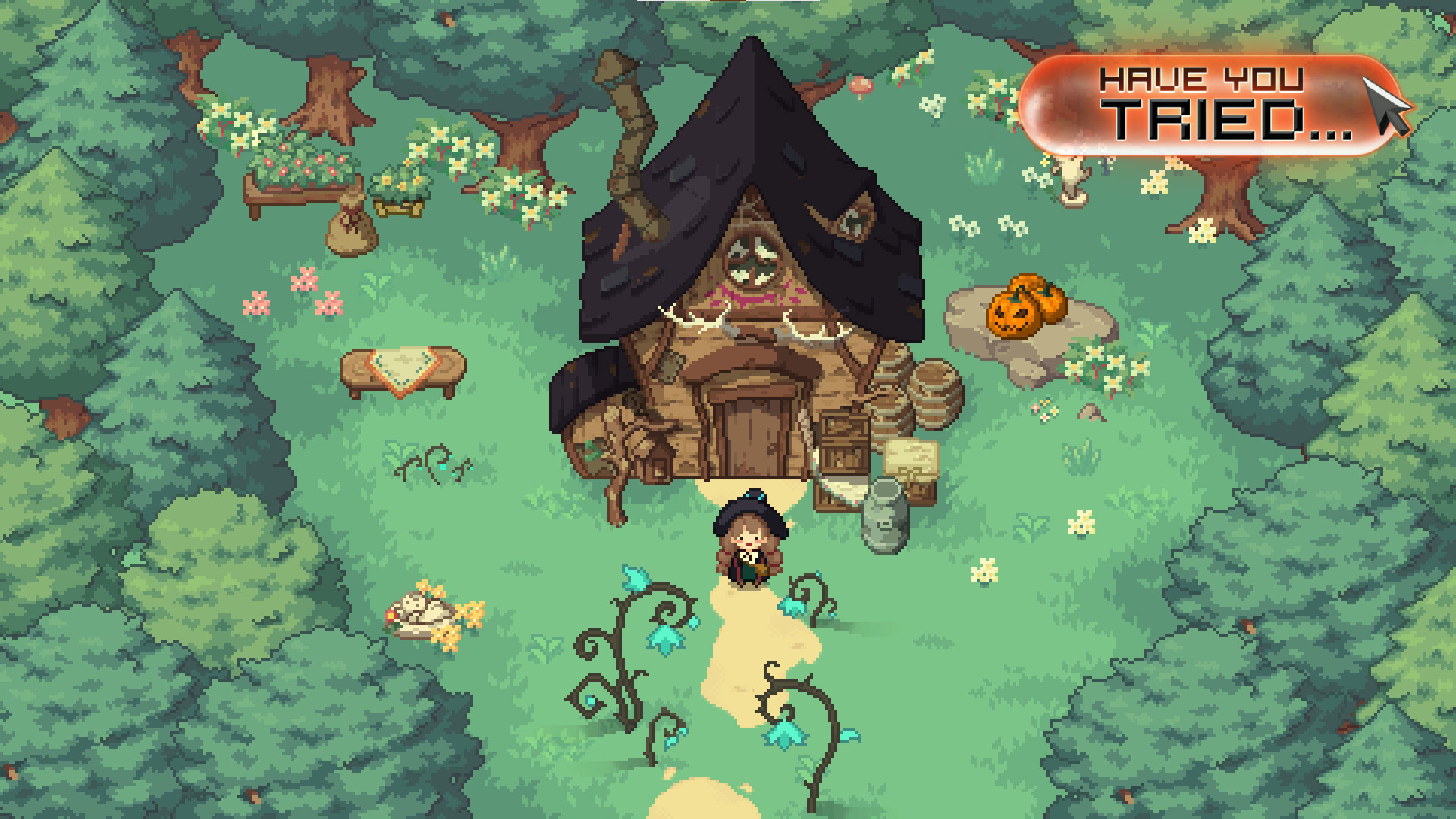 Gorgeous pixel art slice of life sim Little Witch in the Woods