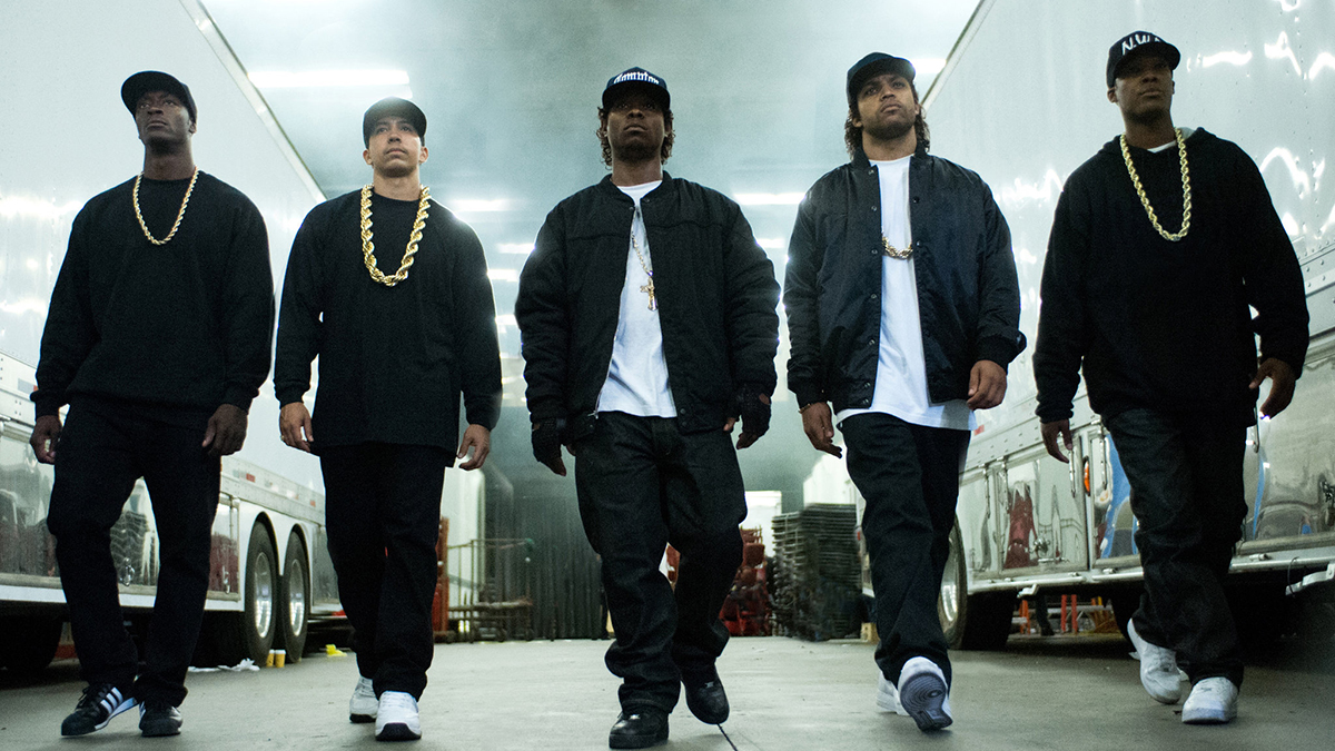 The members of N.W.A. in Straight Outta Compton