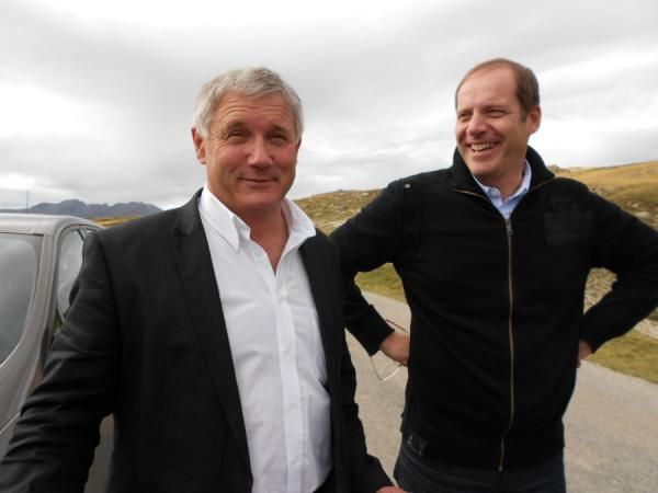 Mayor Jean-Yves Noyrey and Christian Prudhomme discover the new route