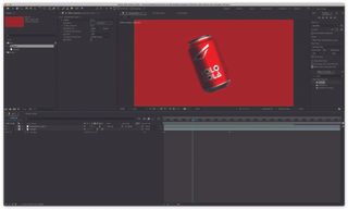 How to take a 3D asset from Cinema 4D to After Effects; a can of coke in a software menu