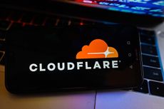 Cloudflare logo displayed on a smartphone
