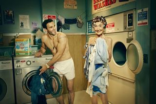 A picture of EastEnders' Dot Branning and Kush Kazemi in the BBC Children in Need calendar