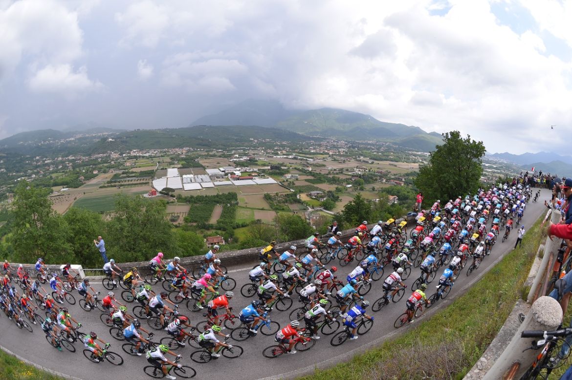 Storm clouds loomed ahead of the riders as they approached the final ascent