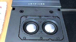 Showing close up of Devialet Dione drivers