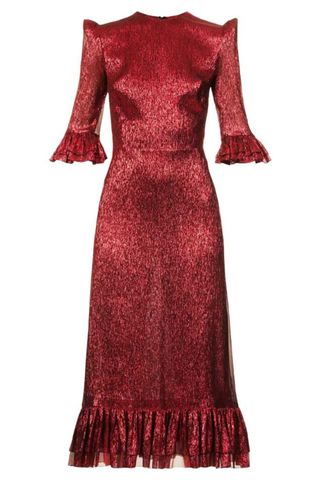 The Vampires Wife Red Metallic Falconetti Midi Dress