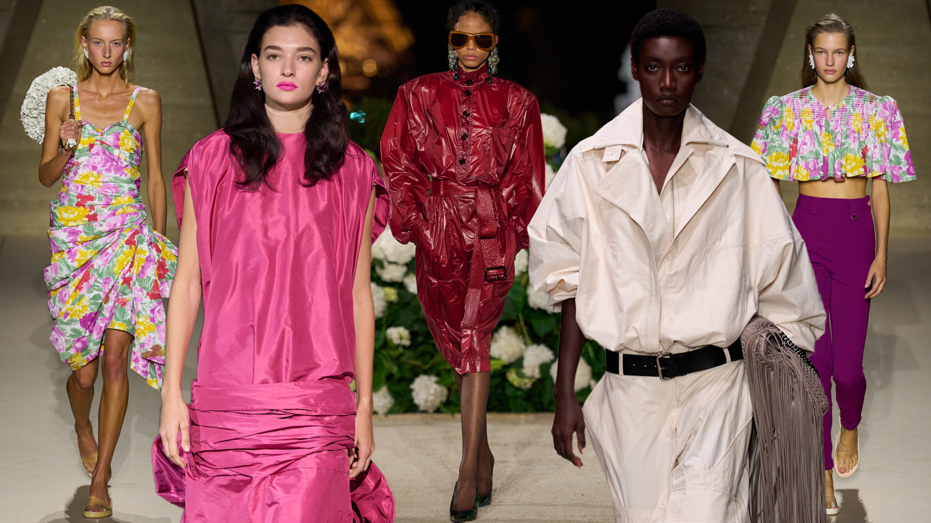 models on paris fashion week runways wearing the 80s trend