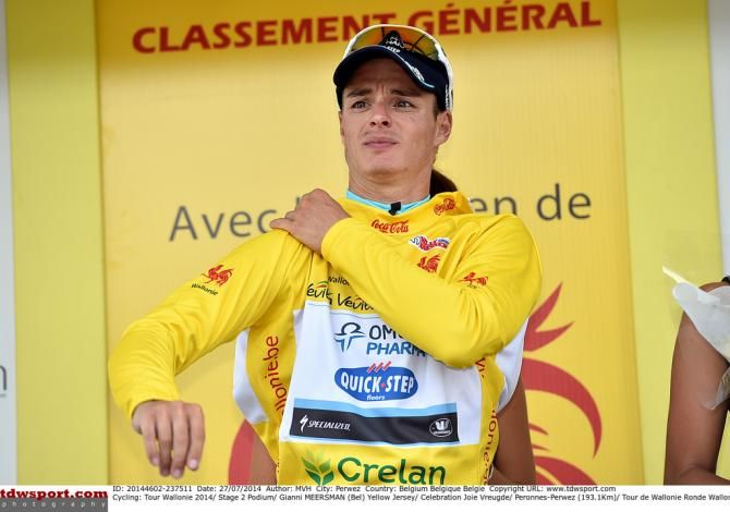 Gianni Meersman (Omega Pharma - Quick-Step) pulls on yellow after stage two