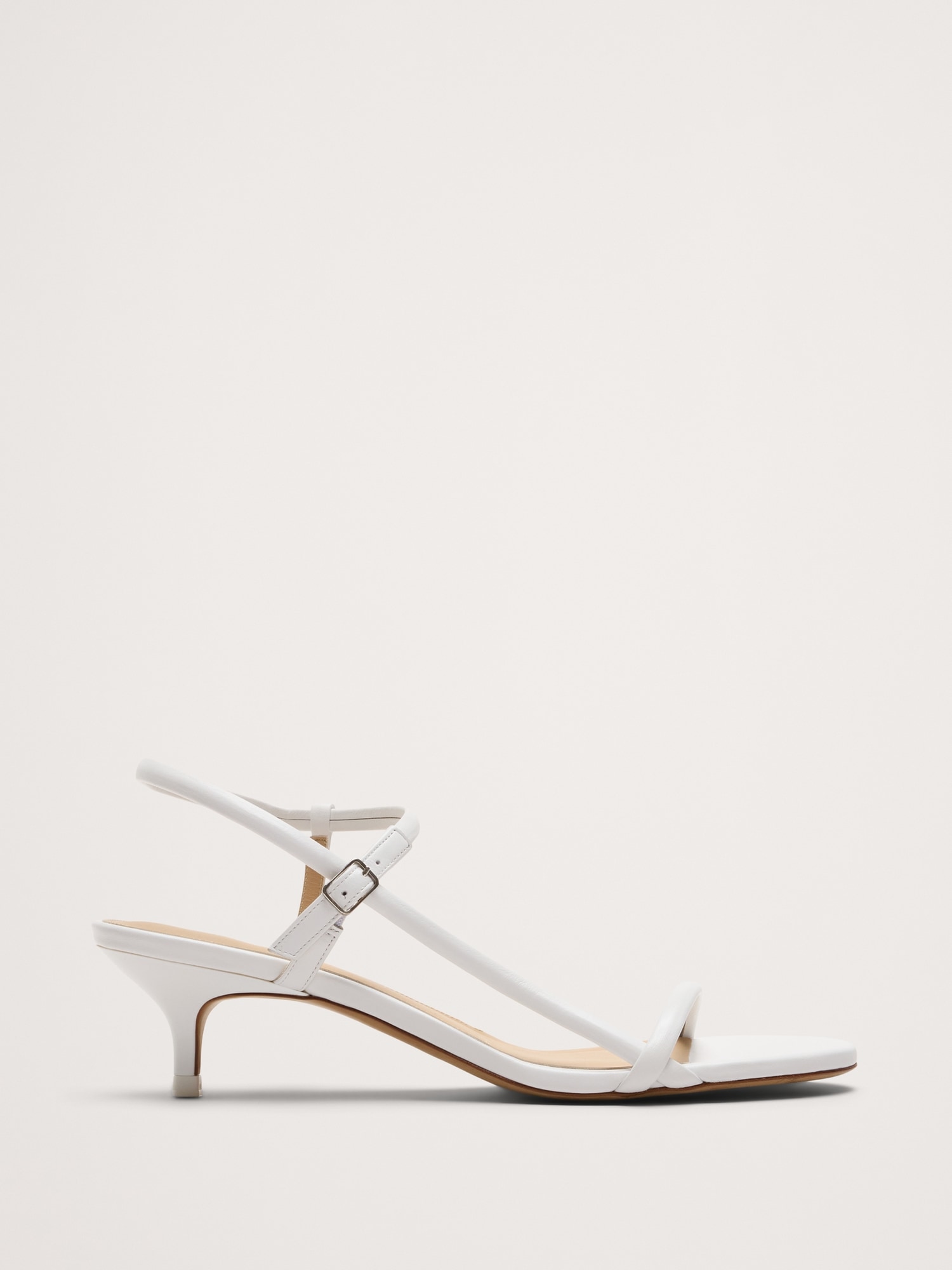 Terzo Leather Kitten-Heel Sandal