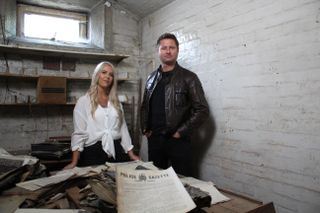 Architect George Clarke and homeowner Rachel in the former police station.