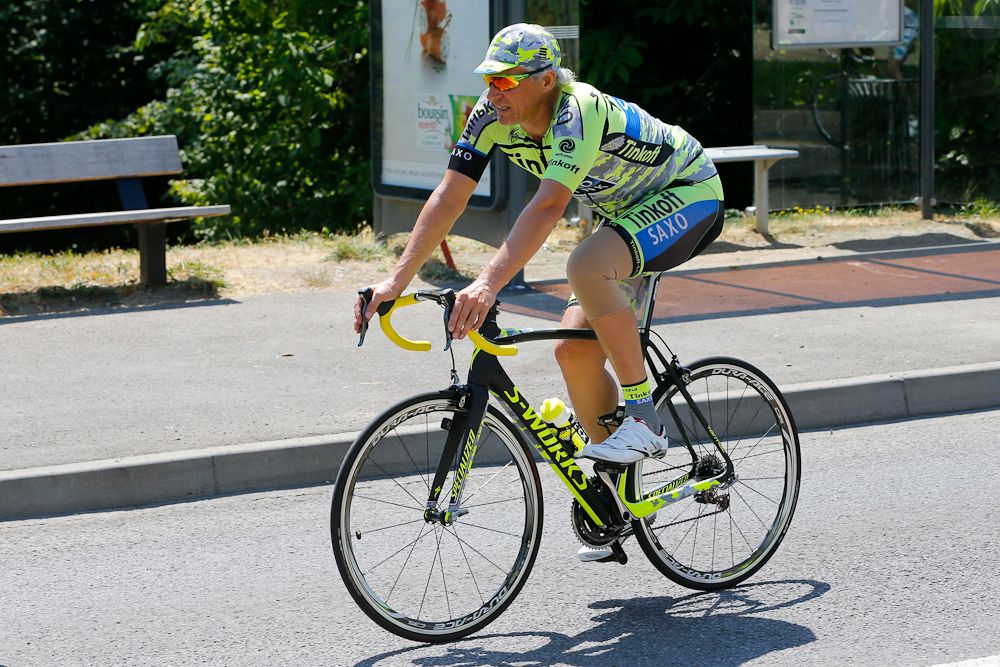 Oleg Tinkov joined his team on the ride.