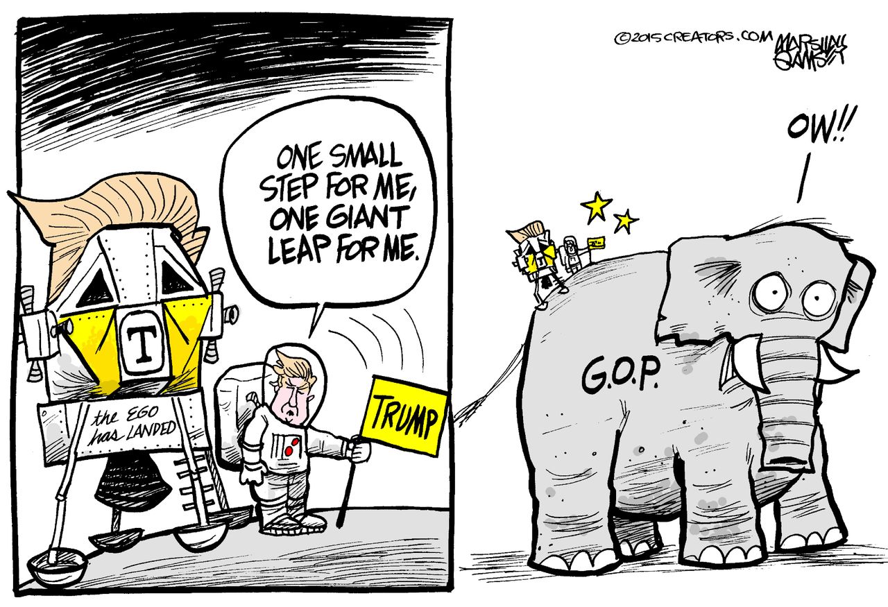 Political cartoon U.S. Donald Trump GOP